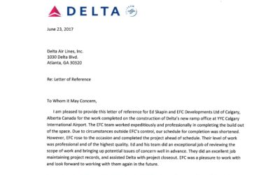Thank you to Delta Airlines for the remarkable letter of reference!